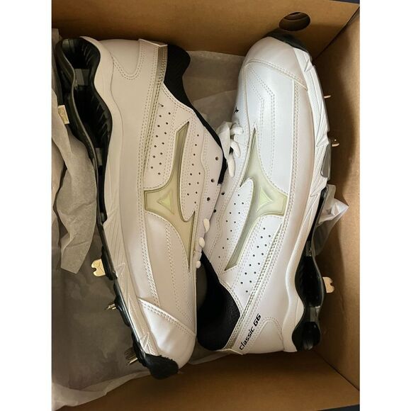 Mizuno Men's 9-Spike Classic G6 Low Switch white size 12.5 - Picture 5 of 5